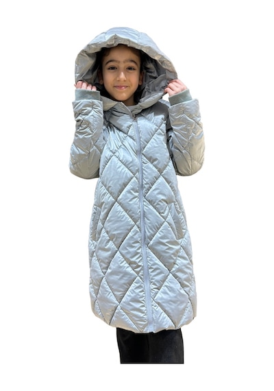 Benitto Kids Kız Çocuk Kapüşonlu Kaban 51329 Gri