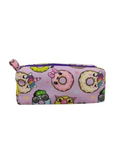 Yıkanabilir Donut Desenli Kalemlik - Astarlı 165-Koyu Yeşil