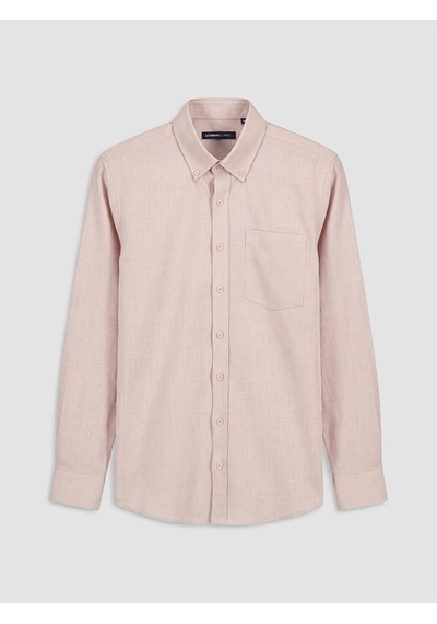 Lcwaıkıkı Classic Pembe Regular Fit Keten Görünümlü Erkek Gömlek