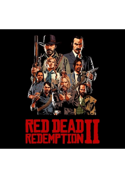 Red Dead Redemption 2 - Oyun Baskılı Unisex %100 Pamuk Kapüşonlu Sweatshirt Siyah