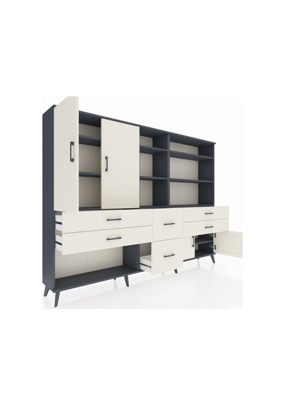 Arges Dolap 10 Raflı 6 Çekmeceli 4 Kapaklı 220x30x163 Antrasit-aytaşı Aytası - Antrasıt Arges Dolap 10 Raflı 6 Çekmeceli 4 Kapaklı 220x30x163 Antrasit-aytaşı Aytası - Antrasıt