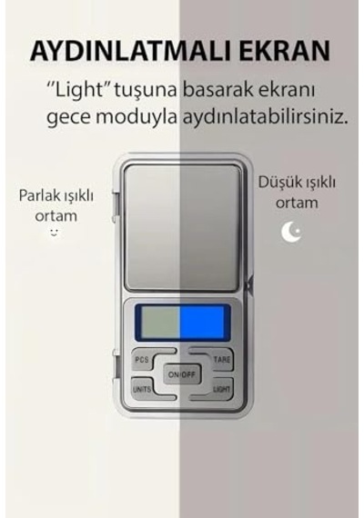 Cep Terazisi 300 Gr Kapasite 0.01 Gr Kompakt Ve Taşınabilir Tartı Çok Renkli