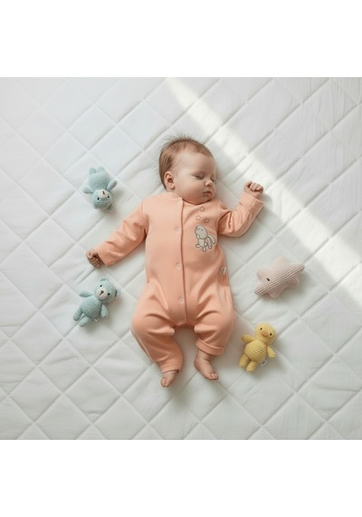 Ürünya Unisex Pamuklu Bebek Tulum Pembe
