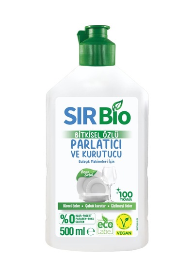 Sır Bio Bitkisel Özlü Bulaşık Makinesi Parlatıcı Kurutucu 500 Ml 5 Adet