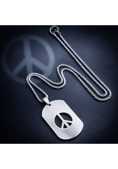 Künye Tasarım Paslanmaz Çelik Peace Sembol Kolye /barış Kolye Gümüş