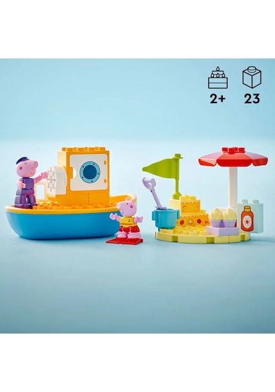 LEGO® DUPLO® Peppa Pig Tekne Gezisi 10432 - 2+ Eğitici Oyuncak Yapım Seti (23 Parça)