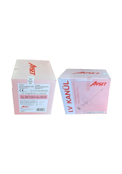 Ayset Kanül 20 G 1.1 x 32 MM Pembe 100 Adet