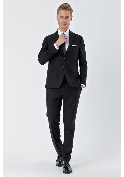 İmza Siyah Gabardin Kırlangıç Yaka 6 Drop Slim Fit Dar Kesim Basic Takım Elbise 1001245011 Siyah İmza Siyah Gabardin Kırlangıç Yaka 6 Drop Slim Fit Dar Kesim Basic Takım Elbise 1001245011 Siyah