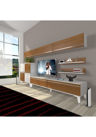 Decoraktiv Eko 8 Mdf Std Silver Tv Ünitesi Tv Sehpası Beyaz - Ceviz