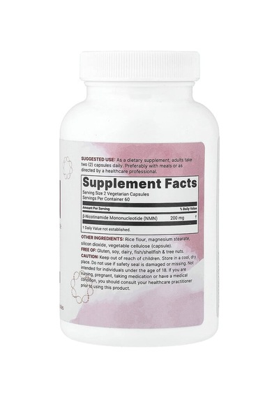 Micro Ingredients, Nmn, 120 Vegetarian Capsules 100 Mg Per Capsule