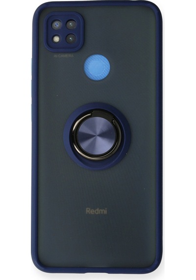 Newface Xiaomi Redmi 9c Kılıf Montreal Yüzüklü Silikon Kapak - Lacivert Lacivert