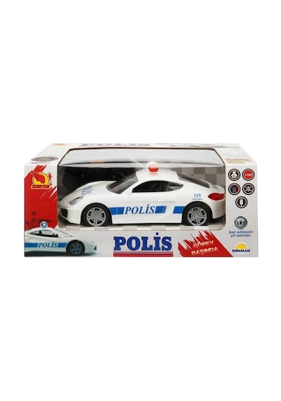 Suncon 1:20 Uzaktan Kumandalı Suncon Usb Şarjlı Polis Arabası 20 Cm. - Beyaz Çizgisiz
