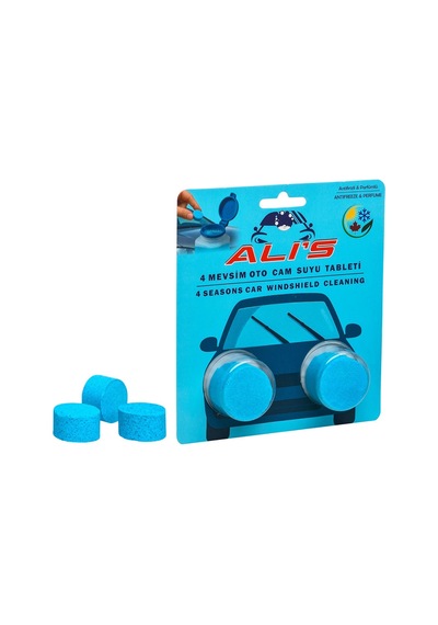 Alı's A005-1 Oto Cam Suyu Tableti, 4 Mevsim, 10 Gr, 2 Tablet
