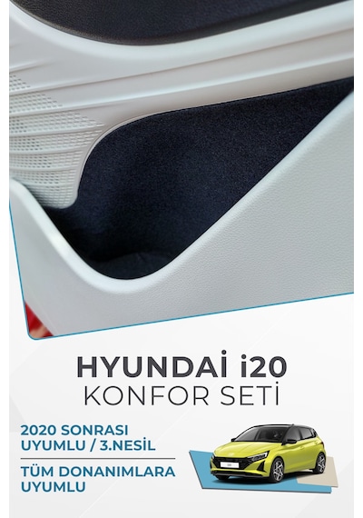 Hyundai İ20 3.nesil 2020 Sonrası Uyumlu Konfor Seti Ceplere Özel Yapışkanlı Premium Kaplama 3.nesil / 2020 Sonrası