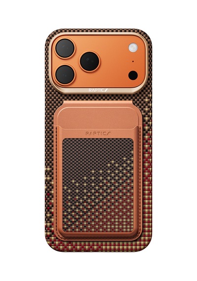 Apple iPhone Uyumlu 17 Pro Max Kılıf Raptic 2in1 Bundle Kit Aramid Skin Serenity Kartlıklı Karbon Kapak Kahveren Kahverengi