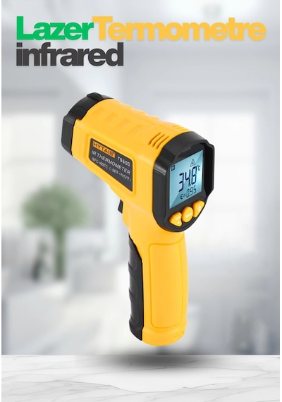Lazer Odaklı Kızılötesi -50/+600 C Endüstriyel Katı-sıvı Sıcaklık Ölçme Termometresi