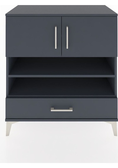 Hyperion Şifonyer 4 Raflı Tek Çekmeceli 2 Kapaklı 88x44x96 Antrasit-antrasit Antrasit Hyperion Şifonyer 4 Raflı Tek Çekmeceli 2 Kapaklı 88x44x96 Antrasit-antrasit Antrasit