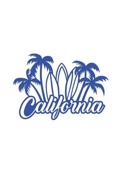 California Sticker 17x17 Cm Mavi