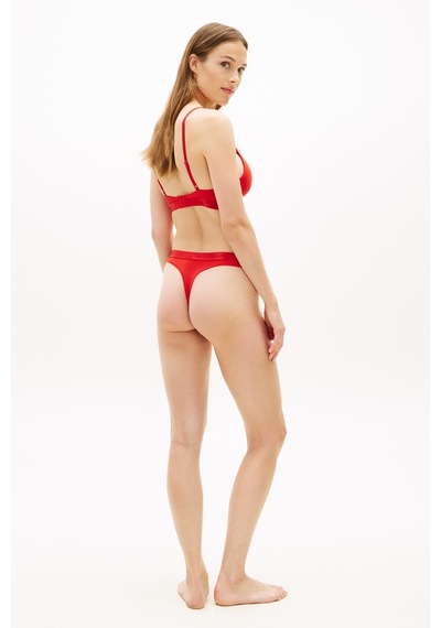 Tommy Hilfiger Kadın Uzun Hatlı Rp Üçgeni Turuncu Bikini Üstü-13344