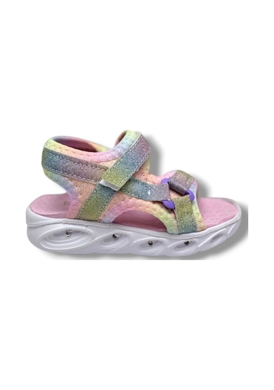 Arzen Bebe 222-26 Simli Işıklı Cırtlı Anatomik Kız Çocuk Sandalet 22-25 Pembe