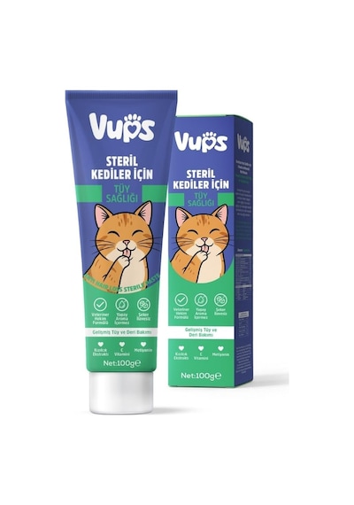 Vups Tüy Dökülme Engelleyici Kedi Malt Macunu 100 Gr