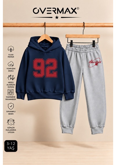 Overmax 92 Baskılı Çocuk Kapüşonlu Sweatshirt Eşofman Takımı- 3-12 Yaş Lacivert Üst-gri Alt - 928463396 Lacivert Üst-gri Alt Overmax 92 Baskılı Çocuk Kapüşonlu Sweatshirt Eşofman Takımı- 3-12 Yaş Lacivert Üst-gri Alt - 928463396 Lacivert Üst-gri Alt