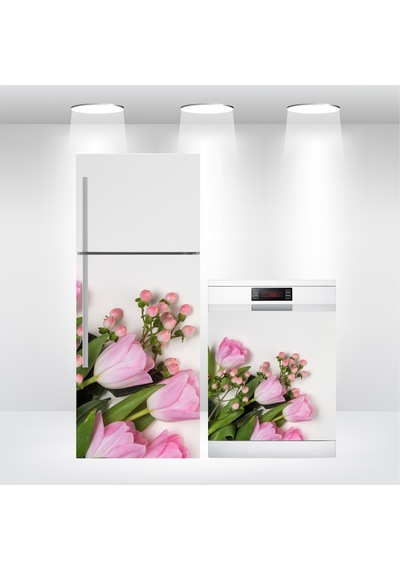 Buzdolabı Ve Bulaşık Makinesi Kapak Sticker Folyo Kaplama Lale