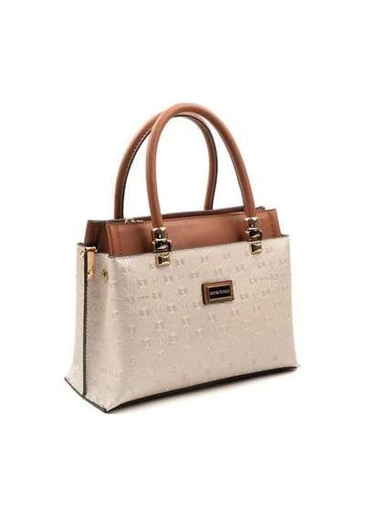 Silver Polo Sp826 Kadın El Çantası Logolu Bej-taba