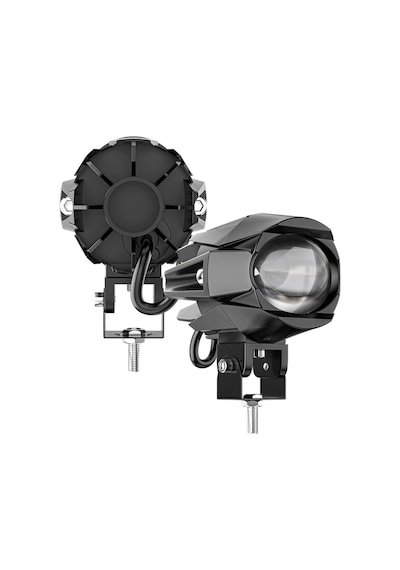 Motosiklet Led Lazer Sis Farı Delici Modifiye Beyaz Sarı Çift Renk 12-80 Volt 1 Adet