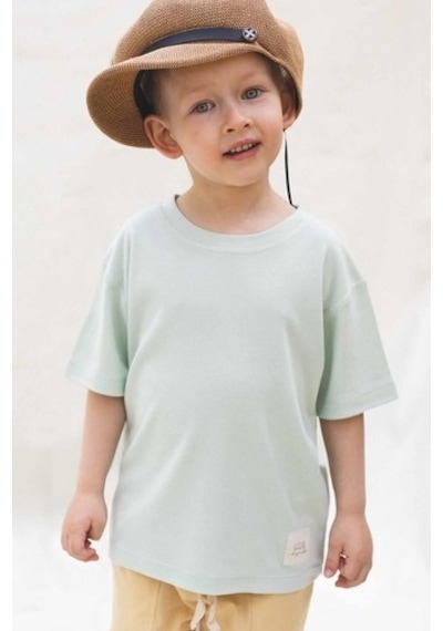 Little Gusto Bambu Oversize Çocuk Tişört Yeşil