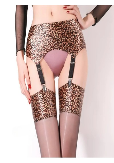 Ece's Design Kadın Leopar Desenli Parlak Mini Jartiyer Etek Parlakve Esnek Model Ayarlanbilir Kemer W8425 Ece's Design Kadın Leopar Desenli Parlak Mini Jartiyer Etek Parlakve Esnek Model Ayarlanbilir Kemer W8425