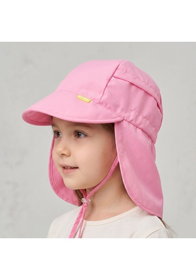 Ense Korumalı Boyundan Bağlamalı Uv 50 Güneş Koruyucu Terletmeyen Bebek Çocuk Deniz Şapkası Bnt7043 Pembe