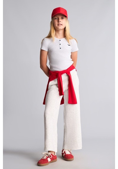 Defacto Fitilli Örme Wide Leg Kız Çocuk Pantolon I3160a826augr421 Gri-gr421