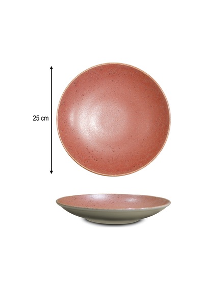6 Lı 25 Cm Rosa Desenli Porselen Çukur Tabak Şık Sunum Ve Servis Tabağı Beyaz