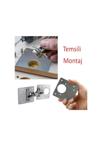 Dolap Kapak Taş Menteşe Tamir Sacı Nobel Pratik Onarım Kiti Yuva Saçı Tablası 8x8.5 Cm 8 Adet Diğer