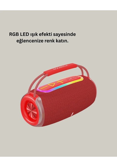 20w Güçlü Ses Çift Sürücülü Rgb Led Işıklı Bluetooth 5. 3 Hoparlör