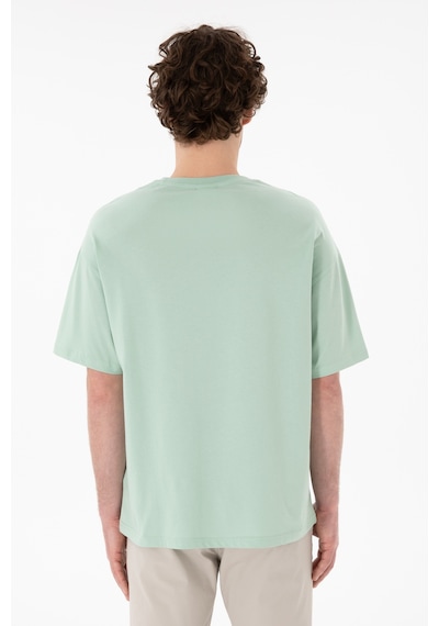 U.S. Polo Assn. Erkek Oversize Fit Bisiklet Yaka Su Yeşili Tişört 50305859-VR048