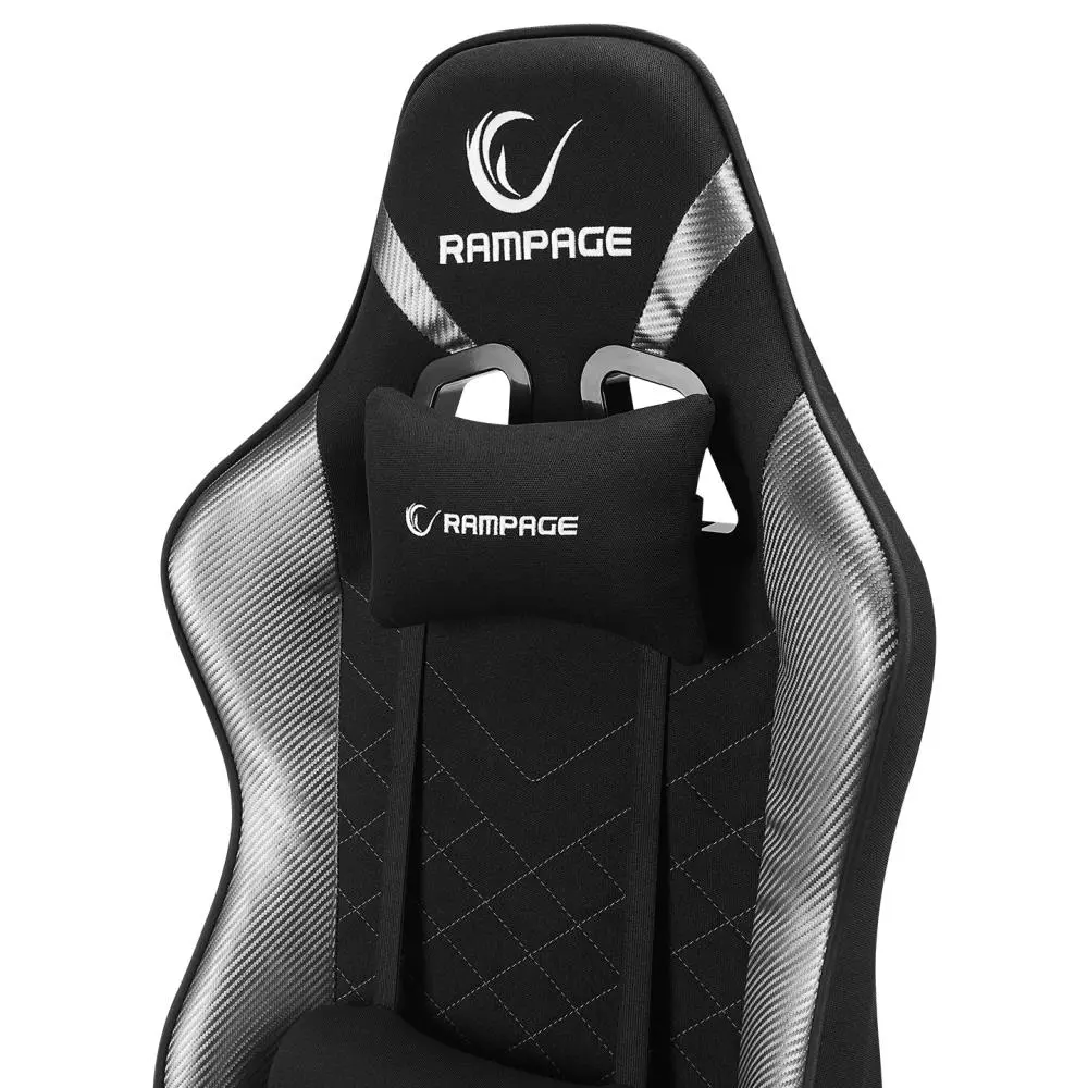 Rampage Kl-r83 Carbon Üst Seviye Terletmez Kumaş Gri/siyah Gaming Oyuncu Koltuğu Siyah - Gri