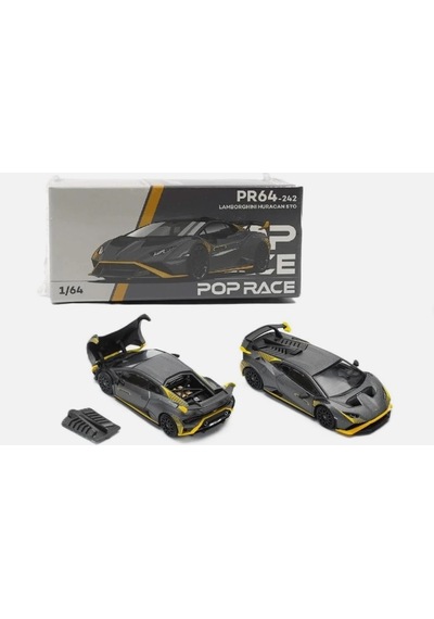 Pop Race Lamborghini Huracan Sto Matte Grey 1/64 242 2026