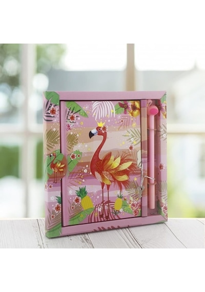 13X18Cm Flamingo Anı Defteri Ve Kalem Seti