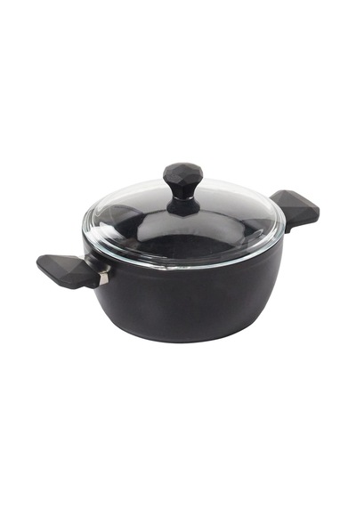 Tr Taç Pierre Cardin 1500023290 7 Parça Diamond Cook Graniks Tencere Seti, Siyah Genel