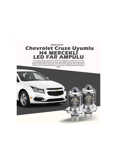 Chevrolet Cruze Mercek Led Xenon Şimşek Etkili Oto Ampul Çift Renkli