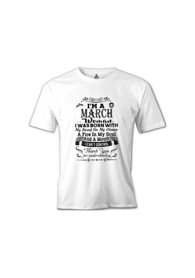 Burç - March Woman Beyaz Erkek Tshirt