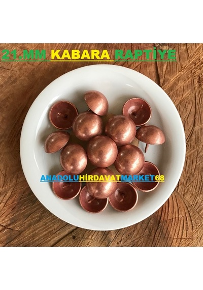 Bakır 21 MM Çapında Kabara Raptiye Çivisi Bakır Renk 20 Adet