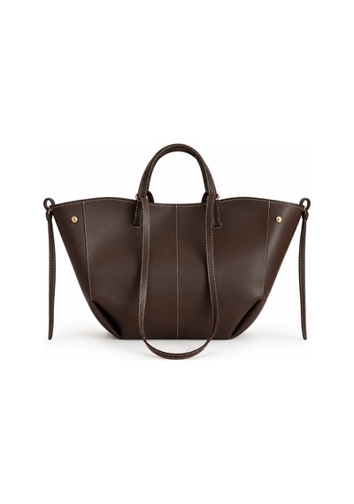 Nura Collection Kadın Polen Dikiş Detaylı Tote El Ve Omuz Çantası Kahverengi - 939575972 Kahverengi
