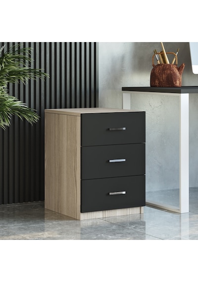 Yurudesign Vario C Ofis 3 Lü Keson Meşe-Siyah