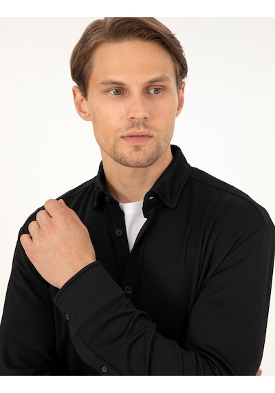 Pierre Cardin Erkek Siyah Gömlek Örme 50293240-vr046 Siyah