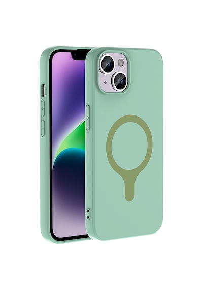 Maks Technology iPhone Uyumlu 13 Kılıf M-safe Şarj Özellikli Mkst Aris Silikon Kapak - Turkuaz