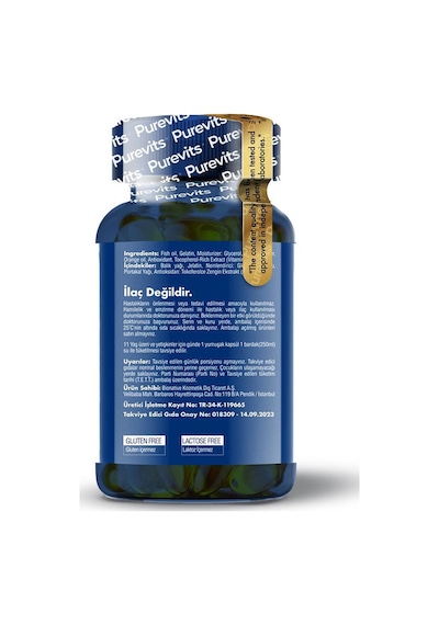 Purevits Omega-3 Fish Oil Takviye Edici Gıda 90 Kapsül