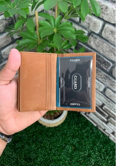 Guard Antik Taba Hakiki Deri Kartlık Erkek / Kadın P1169 Taba